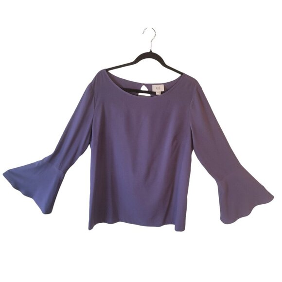 ECI, Long Sleeve Bell Cuff Blouse, XL, Purple Eggplant, Polyester, Lightly Used - Picture 1 of 7
